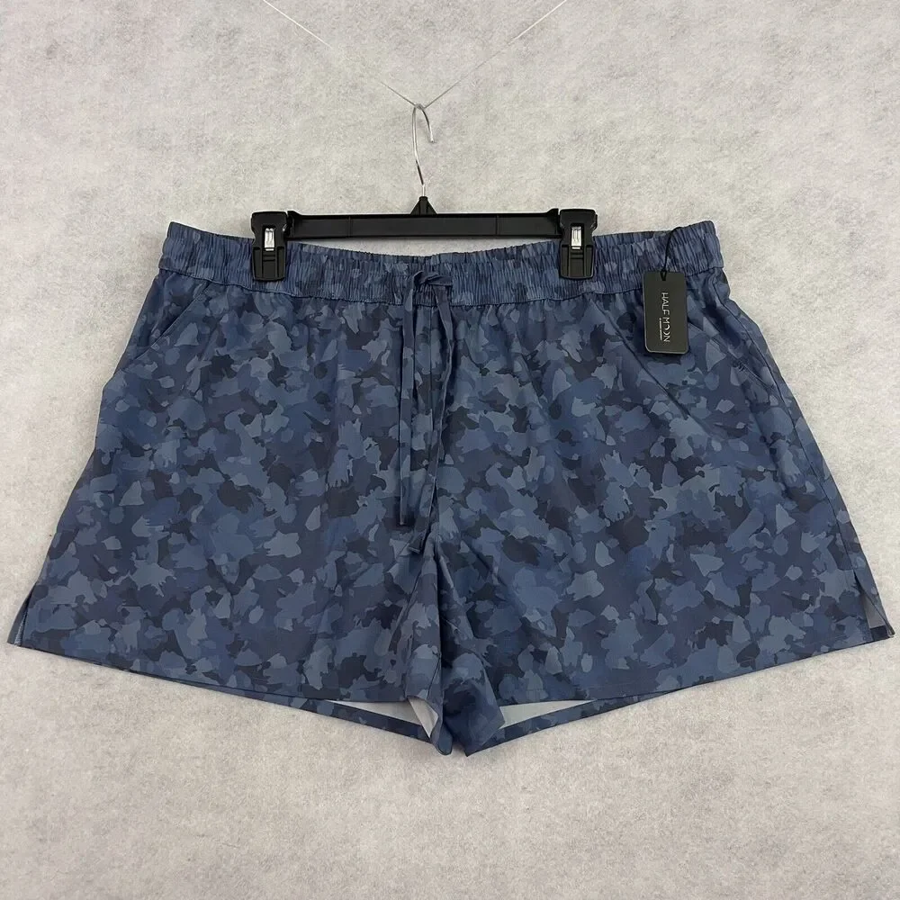 Half Moon By Modern Movement Mens XL Blue Camouflage Swim Trunks Stretch NWT